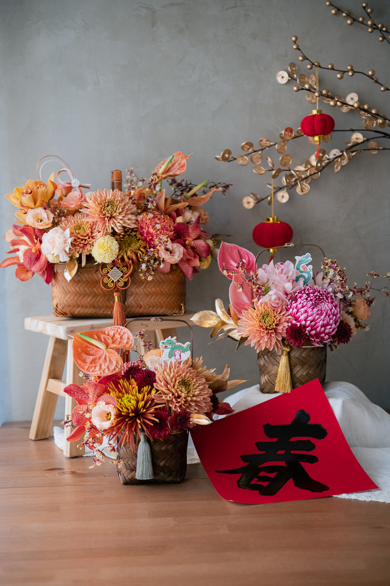 熠熠生輝|迎春長型花籃:圖片 4