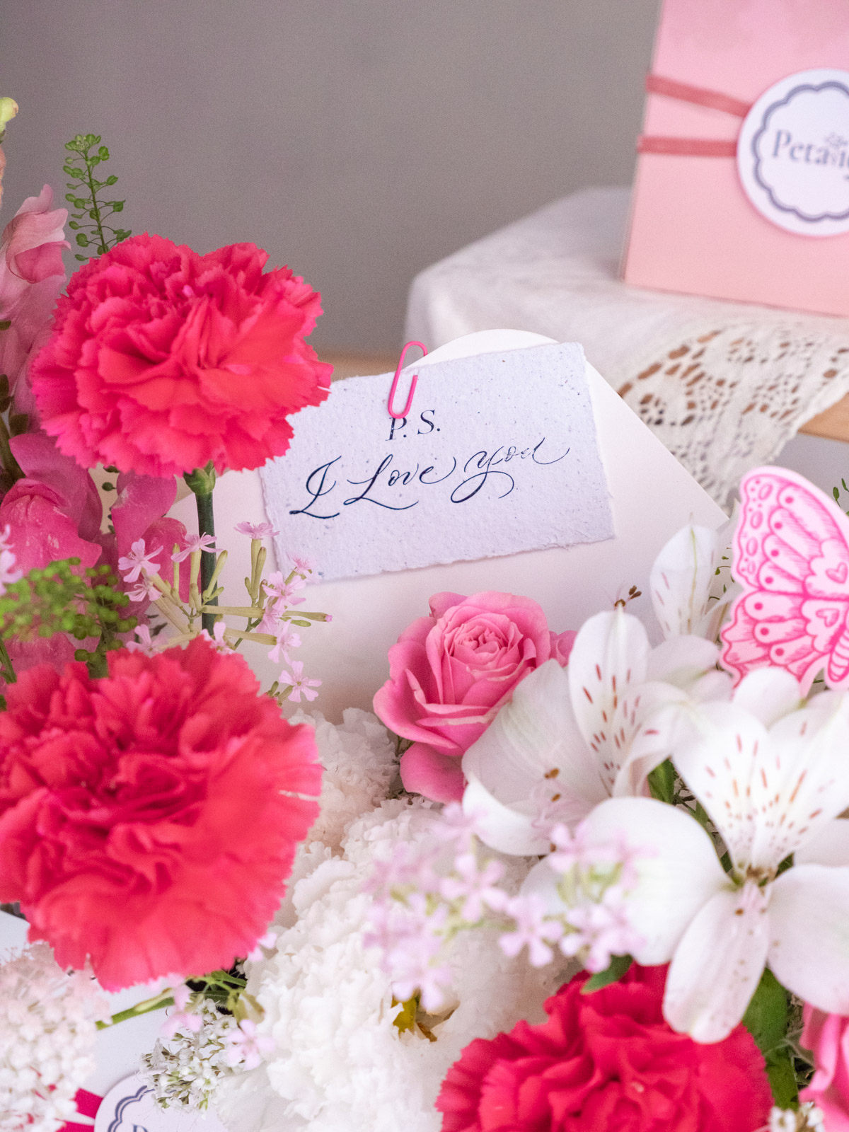 P.S. I Love You|母親節信封花盒 (桃紅 Hot Pink) - Image 4