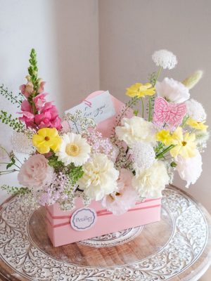 P.S. I Love You｜母親節信封花盒 (淺粉 Soft Pink)
