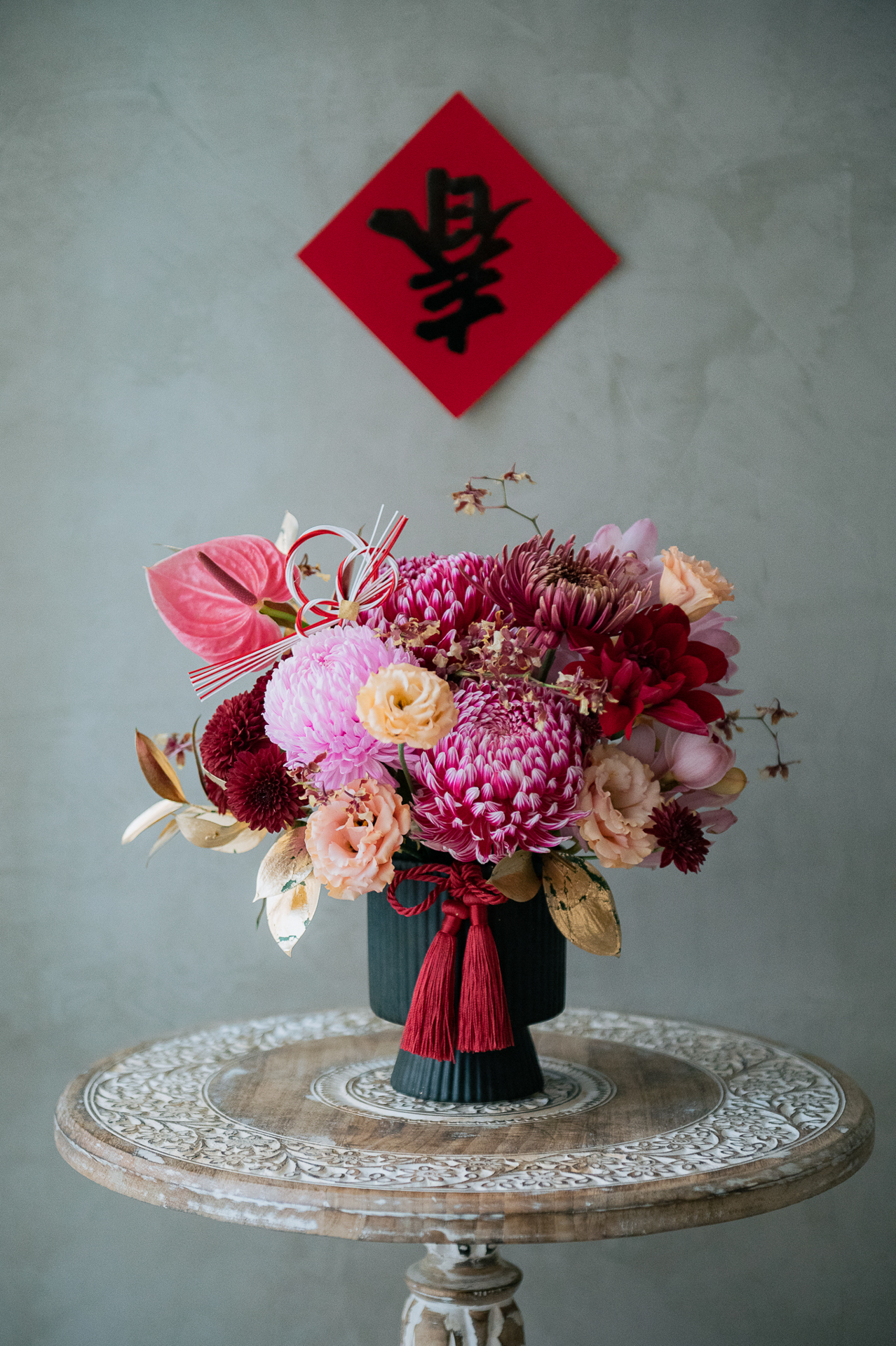 福氣花開|紅色小盆花